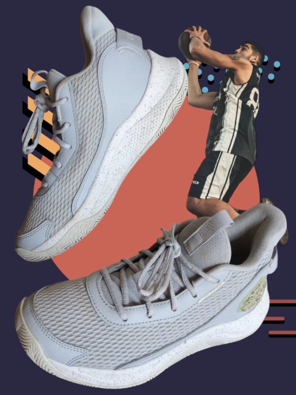 Under Armour Curry 3Z7 Basketball Shoes Gray Mens 7.5 Womens 9 (3026622-102)